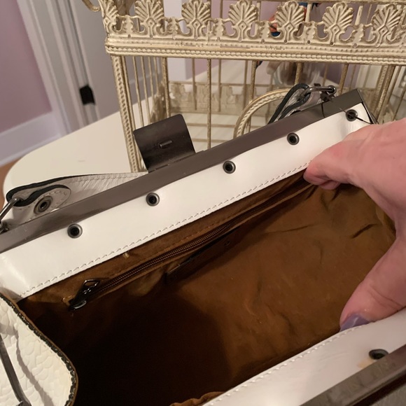 Patricia Nash White Ferrara Frame Satchel - Picture 9 of 12